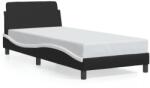 vidaXL fekete és fehér műbőr ágykeret fejtámlával 80 x 200 cm (373083)