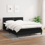 vidaXL fekete szövet rugós ágy matraccal 140 x 200 cm (3139979)