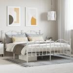 vidaXL fehér fém ágykeret fej- és lábtámlával 183 x 213 cm (353511) - vidaxl