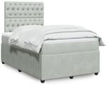 vidaXL világosszürke bársony rugós ágy matraccal 120 x 190 cm (3294592)