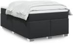 vidaXL fekete műbőr rugós ágy matraccal 120 x 200 cm (3285205)