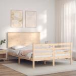 vidaXL tömör fa ágykeret fejtámlával 120 x 200 cm (3195216)