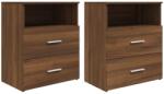 vidaXL 2 db barna tölgy színű éjjeliszekrény 50x32x60 cm (815863)