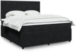 vidaXL fekete bársony rugós ágy matraccal 180x200 cm (3294702)