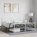 vidaXL fehér fém ágykeret fej- és lábtámlával 160x200 cm (376296)