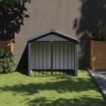 vidaXL fekete horganyzott acél kutyakennel tetővel 117x103x102 cm (172346)