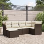 vidaXL 6 részes barna polyrattan kerti ülőgarnitúra párnával (3217953)