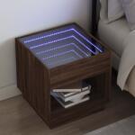 vidaXL barna tölgy végtelen hatású LED-es éjjeliszekrény 50x50x50 cm (3284090)