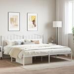 vidaXL fehér fém ágykeret fejtámlával 200 x 200 cm (373845)