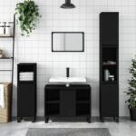 vidaXL fekete szerelt fa mosdószekrény 80 x 33 x 60 cm (831637)
