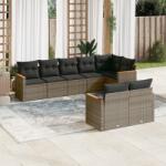 vidaXL 8 részes szürke polyrattan kerti ülőgarnitúra párnákkal (3226151)
