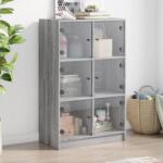 vidaXL szürke sonoma színű magasszekrény ajtókkal 68 x 37 x 109 cm (3295855)