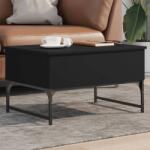 vidaXL fekete szerelt fa és fém dohányzóasztal 70 x 50 x 40 cm (845371)