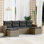 vidaXL 6 részes szürke polyrattan kerti ülőgarnitúra párnákkal (3226221)
