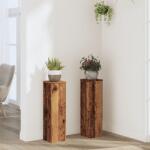 vidaXL 2 db antik fa színű szerelt fa növénytartó állvány 17x17x60 cm (852940)