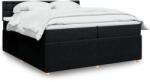 vidaXL fekete szövet rugós ágy matraccal 200 x 200 cm (3289879)