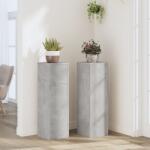vidaXL 2 db betonszürke szerelt fa növénytartó állvány 25 x 25 x 80 cm (852945) - vidaxl