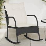 vidaXL fekete polyrattan kerti hintaszék párnákkal (369018)
