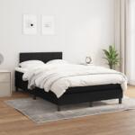vidaXL fekete szövet rugós ágy matraccal 120 x 200 cm (3140043)