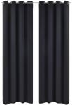 vidaXL 2 db fekete sötétítőfüggöny fém fűzőlyukakkal 135 x 175 cm (132199)