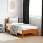 vidaXL viaszbarna tömör fenyőfa ágy matrac nélkül 100 x 200 cm (844736)
