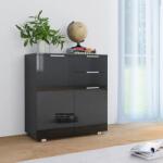 vidaXL magasfényű fekete szerelt fa tálalószekrény 71x35x80 cm (283716)