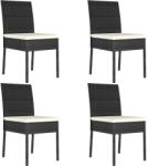 vidaXL 4 db fekete polyrattan kerti étkezőszék (317167)