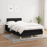 vidaXL fekete szövet rugós ágy matraccal 120 x 200 cm (3140443)