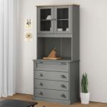 vidaXL VIGO szürke tömör fenyőfa magasszekrény 80x40x176 cm (3200585) - vidaxl