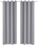 vidaXL 2 db szürke sötétítőfüggöny fémkarikákkal 135 x 245 cm (130375)