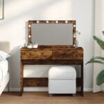 vidaXL füstös tölgy színű fésülködőasztal LED-del 100 x 40 x 120 cm (848210)