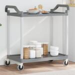 vidaXL 2 szintes szürke alumínium kocsi 99 x 50 x 97 cm (30325)