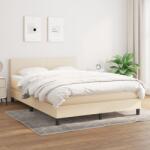 vidaXL krémszínű szövet rugós ágy matraccal 140 x 190 cm (3139894)