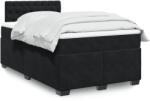 vidaXL fekete bársony rugós ágy matraccal 120x190 cm (3286266)