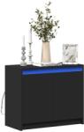 vidaXL fekete szerelt fa tálalószekrény LED-del 72 x 34 x 61 cm (852174)