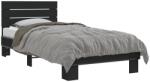 vidaXL fekete szerelt fa és fém ágykeret 100 x 200 cm (845737)
