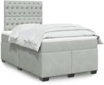 vidaXL világosszürke bársony rugós ágy matraccal 120 x 190 cm (3293164)