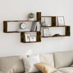 vidaXL füstös tölgy színű szerelt fa fali polc 167, 5 x 18 x 68 cm (853321) - vidaxl