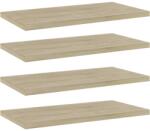 vidaXL 4 db sonoma tölgy színű szerelt fa könyvespolc 40 x 20 x 1, 5 cm (805144)