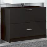vidaXL fekete szerelt fa mosdószekrény 78 x 37 x 59 cm (848116)