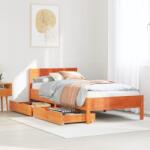 vidaXL viaszbarna tömör fenyőfa ágy matrac nélkül 90 x 200 cm (3301760)