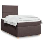 vidaXL sötétbarna szövet rugós ágy matraccal 120 x 200 cm (3291243)