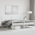 vidaXL fehér fém ágykeret fej- és lábtámlával 183 x 213 cm (355437)