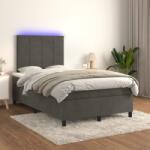 vidaXL sötétszürke bársony rugós és LED-es ágy matraccal 120x200 cm (3136114)