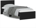 vidaXL fekete ágykeret fejtámlával és LED-világítással 75 x 190 cm (838842)