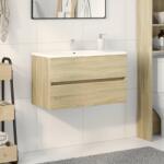 vidaXL sonoma tölgy színű szerelt fa mosdószekrény 80 x 38, 5 x 45 cm (849637)