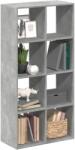 vidaXL betonszürke szerelt fa elválasztó könyvespolc 69, 5x29x137, 5 cm (858024)