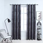 vidaXL 2 db antracit bársony sötétítőfüggöny gyűrűkkel 140 x 255 cm (134497) - vidaxl