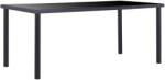 vidaXL fekete edzett üveg étkezőasztal 180 x 90 x 75 cm (281855)