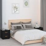 vidaXL 2 db fekete tömör fenyőfa éjjeliszekrény 40 x 34 x 45 cm (818334)